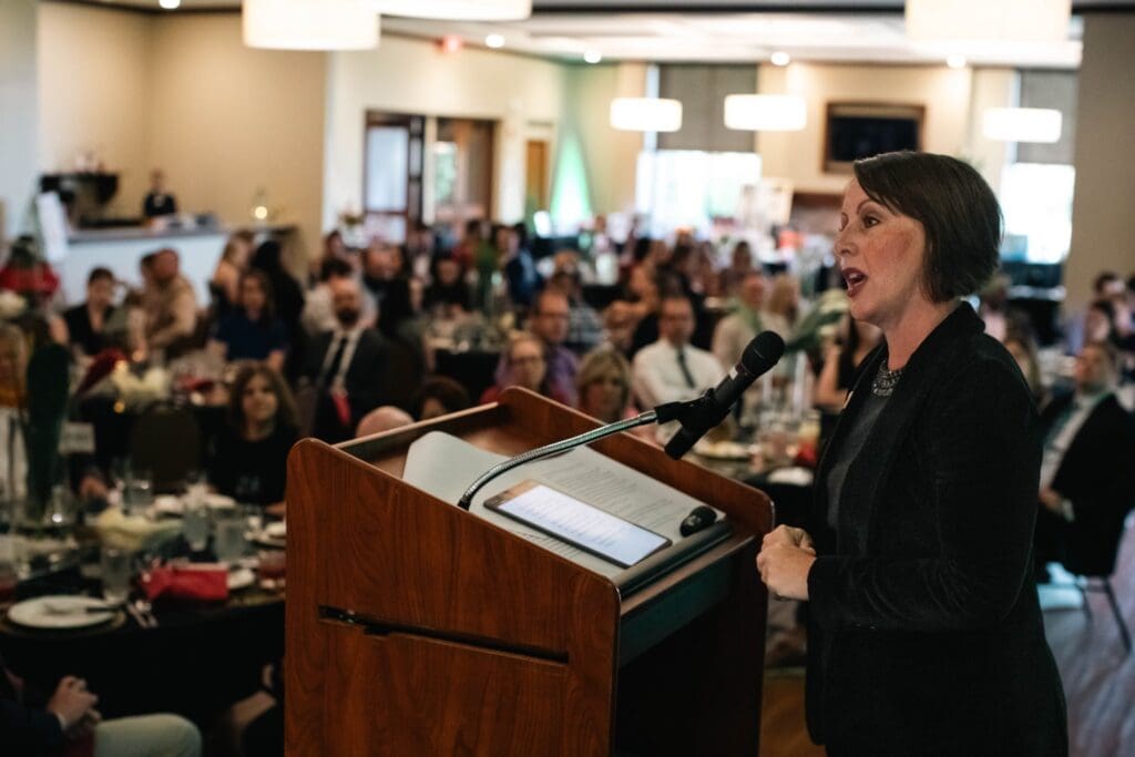 Amy Knopps speaking at Gakla