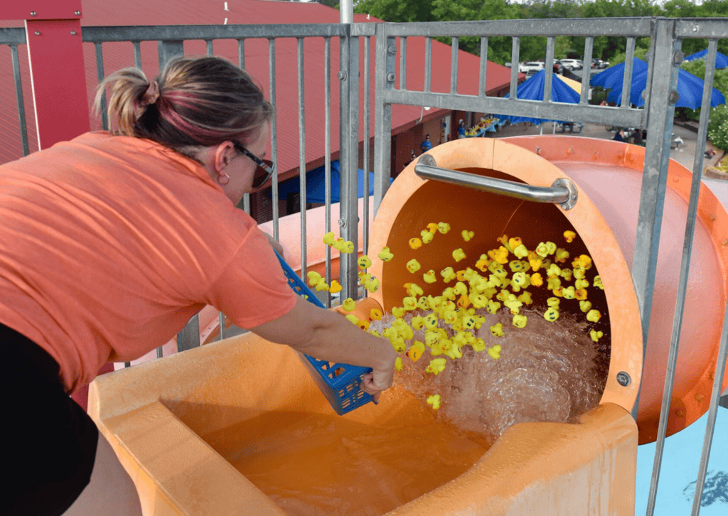Rubber ducks take a dip at Duck Derby